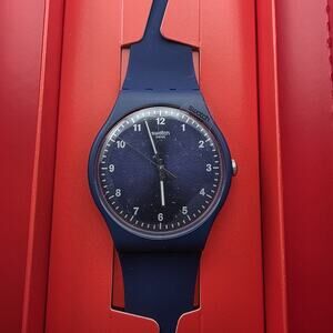 Swatch MONO BLUE Number Dial 41mm Men's Watch SUON112 Unisex New